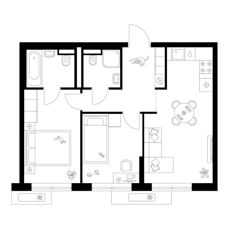 2-BD Apartment Sale, 48.8平方米 at Salarevo Park, Salaryevskaya Street, 8к1, Moskovskiy Settlement, Moscow, Russia #1 2-BD Apartment Sale, 48.8平方米 at Salarevo Park, Salaryevskaya Street, 8к1, Moskovskiy Settlement, Moscow, Russia #1