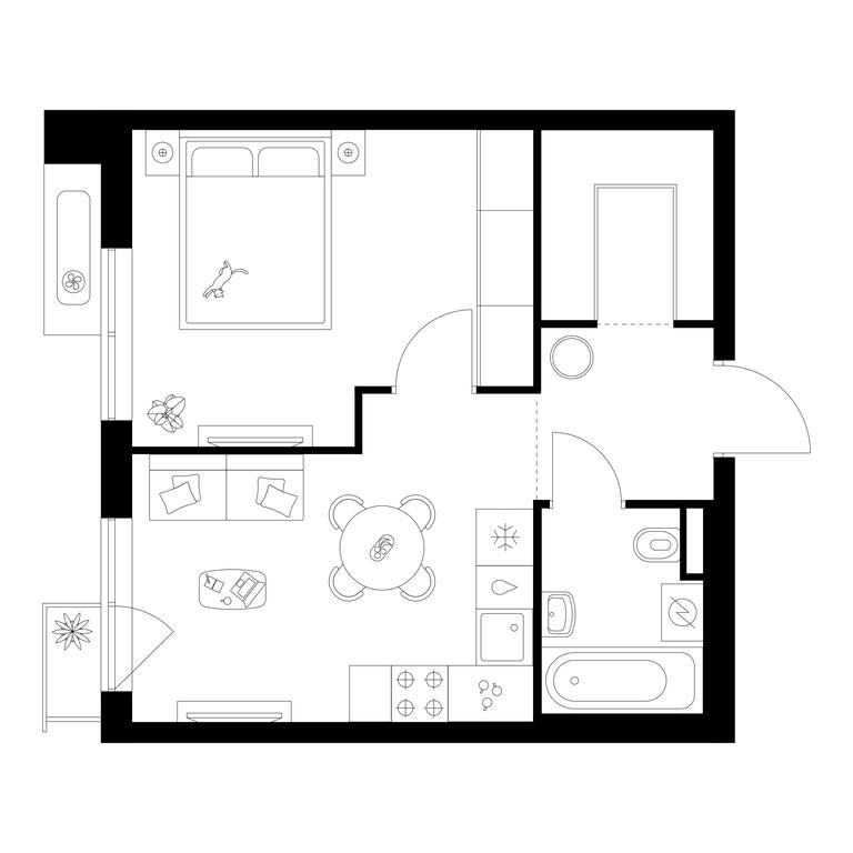 1-BD Apartment Sale, 36.6 sq. m. at Salarevo Park, Salaryevskaya Street, 8к1, Moskovskiy Settlement, Moscow, Russia #1