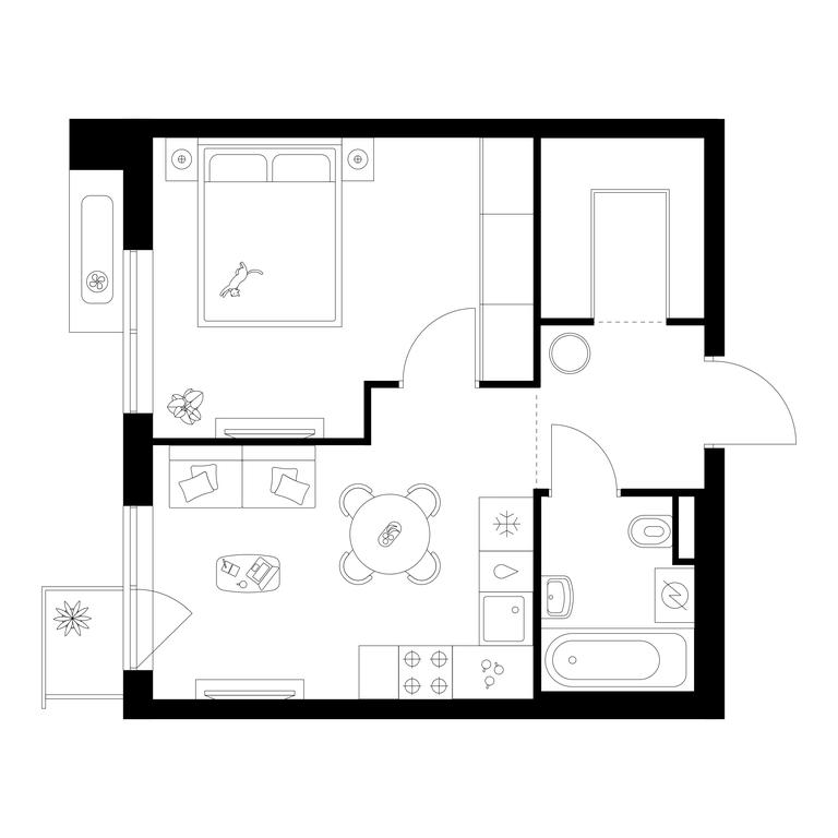 1-BD Apartment Sale, 36.7 sq. m. at Salarevo Park, Salaryevskaya Street, 8к1, Moskovskiy Settlement, Moscow, Russia #1