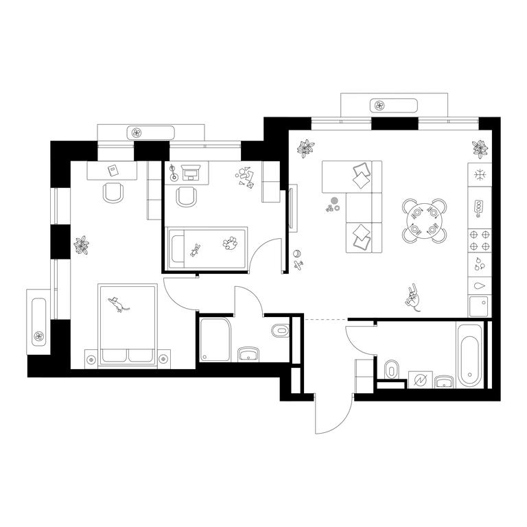 2-BD Apartment Sale, 59.3平方米 at Salarevo Park, Salaryevskaya Street, 8к1, Moskovskiy Settlement, Moscow, Russia #1 2-BD Apartment Sale, 59.3平方米 at Salarevo Park, Salaryevskaya Street, 8к1, Moskovskiy Settlement, Moscow, Russia #1