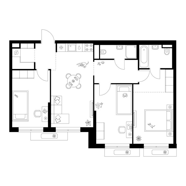 3-BD Apartment Sale, 74 sq. m. at Salarevo Park, Salaryevskaya Street, 8к1, Moskovskiy Settlement, Moscow, Russia #1