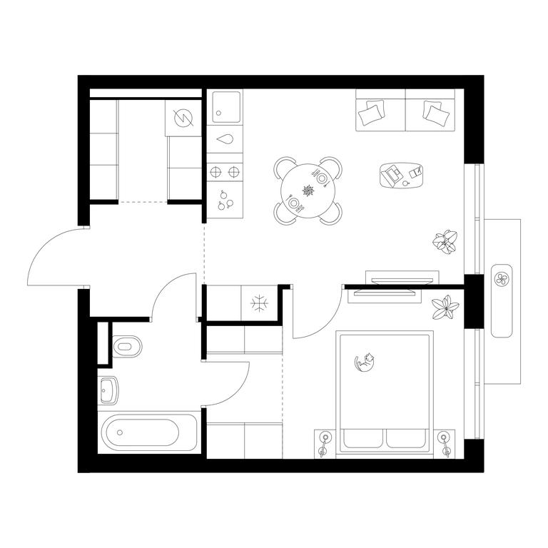 1-BD Apartment Sale, 35.2 sq. m. at Salarevo Park, Salaryevskaya Street, 8к1, Moskovskiy Settlement, Moscow, Russia #1