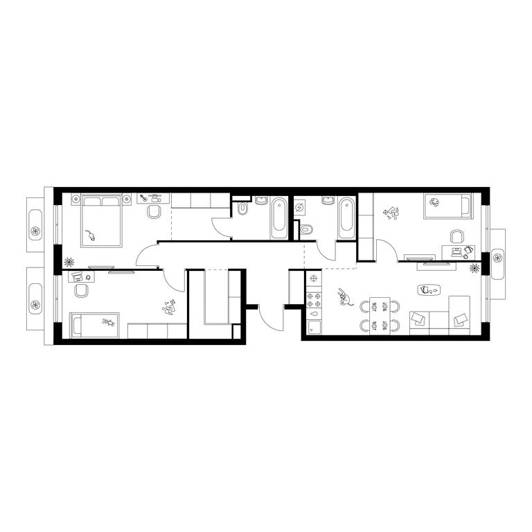 3-BD Apartment Sale, 82.4 sq. m. at Salarevo Park, Salaryevskaya Street, 8к1, Moskovskiy Settlement, Moscow, Russia #1