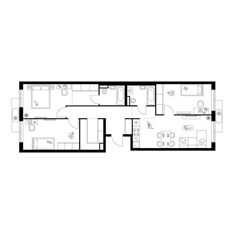 3-BD Apartment Sale, 82.4 sq. m. at Salarevo Park, Salaryevskaya Street, 8к1, Moskovskiy Settlement, Moscow, Russia #1