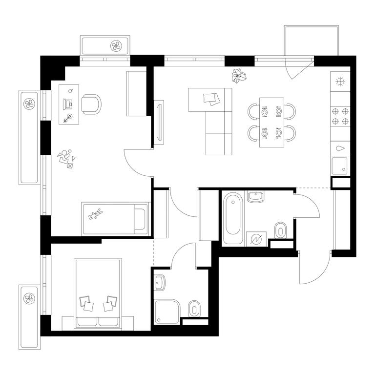 2-BD Apartment Sale, 58.5 sq. m. at Salarevo Park, Salaryevskaya Street, 8к1, Moskovskiy Settlement, Moscow, Russia #1 2-BD Apartment Sale, 58.5 sq. m. at Salarevo Park, Salaryevskaya Street, 8к1, Moskovskiy Settlement, Moscow, Russia #1