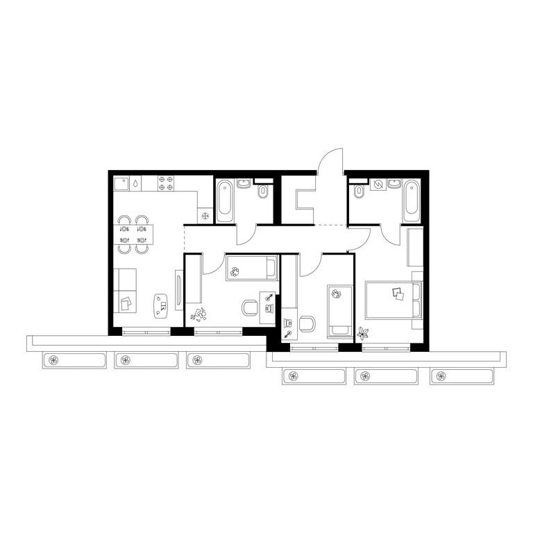 3-BD Apartment Sale, 65.3 sq. m. at Salarevo Park, Salaryevskaya Street, 8к1, Moskovskiy Settlement, Moscow, Russia #1 3-BD Apartment Sale, 65.3 sq. m. at Salarevo Park, Salaryevskaya Street, 8к1, Moskovskiy Settlement, Moscow, Russia #1