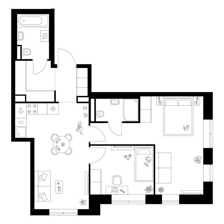 2-BD Apartment Sale, 59.5平方米 at Salarevo Park, Salaryevskaya Street, 8к1, Moskovskiy Settlement, Moscow, Russia #1