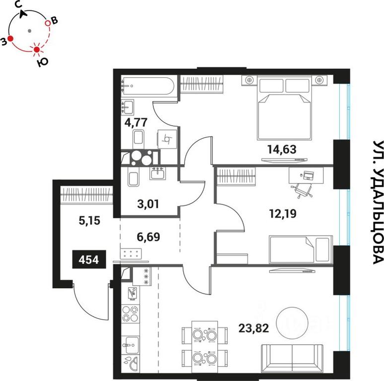 2-BD Apartment Sale, 70.26 sq. m. at Innovator, Michurinsky Avenue, Moscow, Russia #1 2-BD Apartment Sale, 70.26 sq. m. at Innovator, Michurinsky Avenue, Moscow, Russia #1