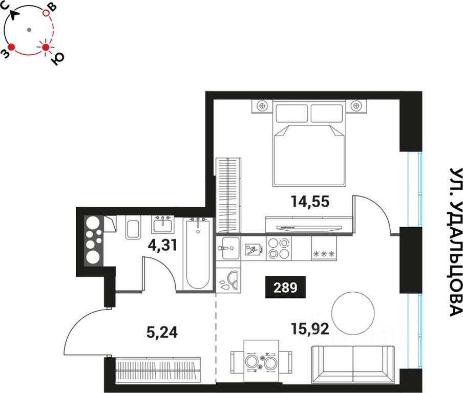1-BD Apartment Sale, 40.02 sq. m. at Innovator, Michurinsky Avenue, Moscow, Russia #1 1-BD Apartment Sale, 40.02 sq. m. at Innovator, Michurinsky Avenue, Moscow, Russia #1