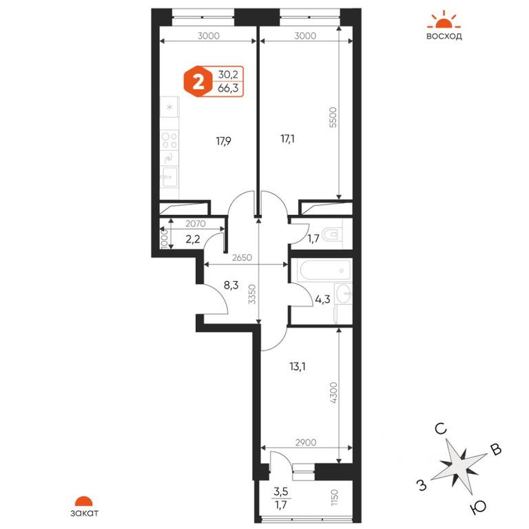 2-BD Apartment Sale, 66.3平方米 at Ideal, Proyektnaya ulitsa, Gagarina Microdistrict, Balashikha, Moscow Region, Russia #1 2-BD Apartment Sale, 66.3平方米 at Ideal, Proyektnaya ulitsa, Gagarina Microdistrict, Balashikha, Moscow Region, Russia #1