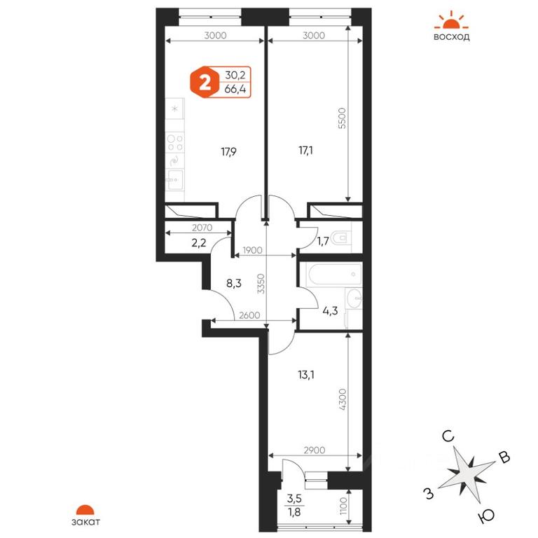 2-BD Apartment Sale, 66.4平方米 at Ideal, Proyektnaya ulitsa, Gagarina Microdistrict, Balashikha, Moscow Region, Russia #1 2-BD Apartment Sale, 66.4平方米 at Ideal, Proyektnaya ulitsa, Gagarina Microdistrict, Balashikha, Moscow Region, Russia #1