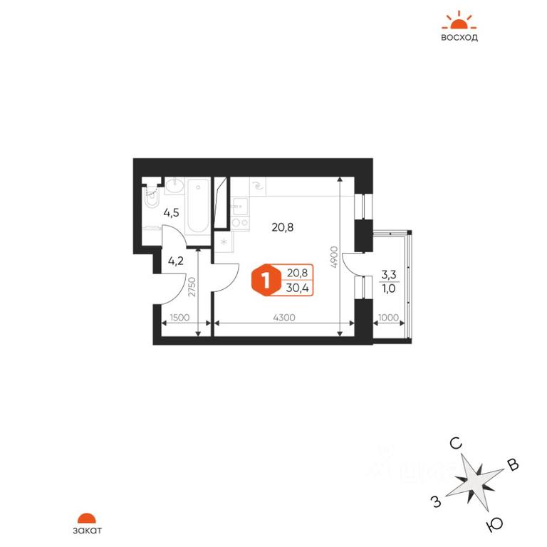 Apartment Sale, 30.4 sq. m. at Ideal, Proyektnaya ulitsa, Gagarina Microdistrict, Balashikha, Moscow Region, Russia #1 Apartment Sale, 30.4 sq. m. at Ideal, Proyektnaya ulitsa, Gagarina Microdistrict, Balashikha, Moscow Region, Russia #1