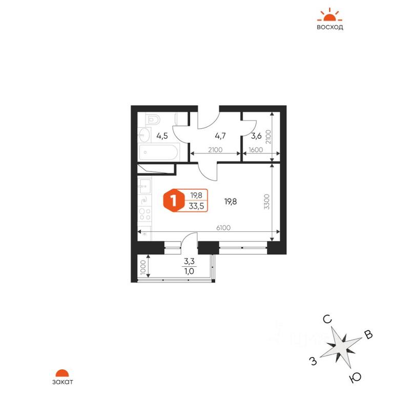 Apartment Sale, 33.5平方米 at Ideal, Proyektnaya ulitsa, Gagarina Microdistrict, Balashikha, Moscow Region, Russia #1 Apartment Sale, 33.5平方米 at Ideal, Proyektnaya ulitsa, Gagarina Microdistrict, Balashikha, Moscow Region, Russia #1