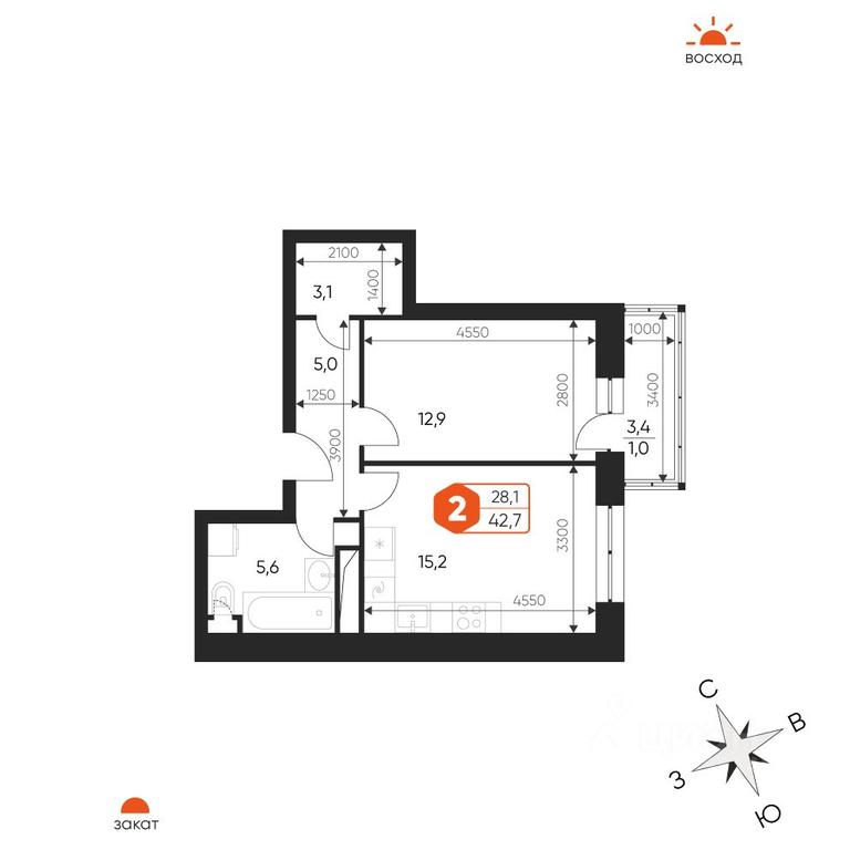 1-BD Apartment Sale, 42.7平方米 at Ideal, Proyektnaya ulitsa, Gagarina Microdistrict, Balashikha, Moscow Region, Russia #1 1-BD Apartment Sale, 42.7平方米 at Ideal, Proyektnaya ulitsa, Gagarina Microdistrict, Balashikha, Moscow Region, Russia #1