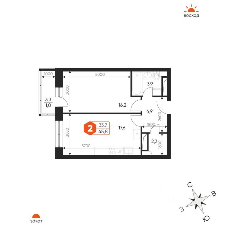 1-BD Apartment Sale, 45.8 sq. m. at Ideal, Proyektnaya ulitsa, Gagarina Microdistrict, Balashikha, Moscow Region, Russia #1