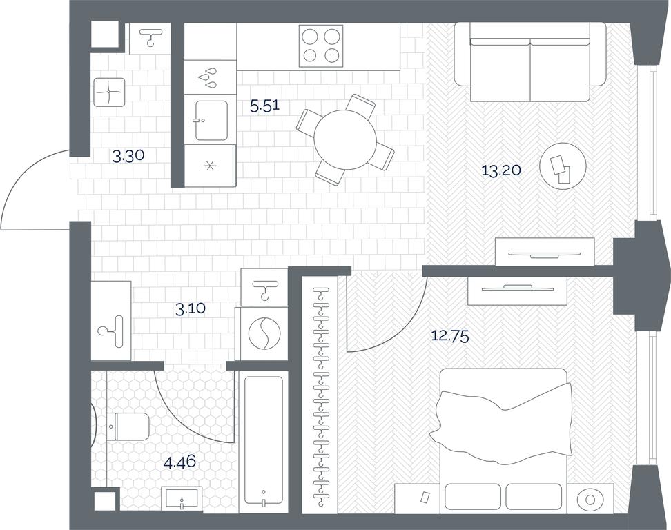 Apartment Sale, 42.32 sq. m. at TATE, Vetkina Street, Moscow, Russia #1