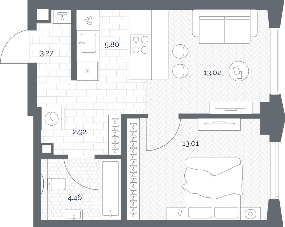 Apartment Sale, 42.48 sq. m. at TATE, Vetkina Street, Moscow, Russia #1