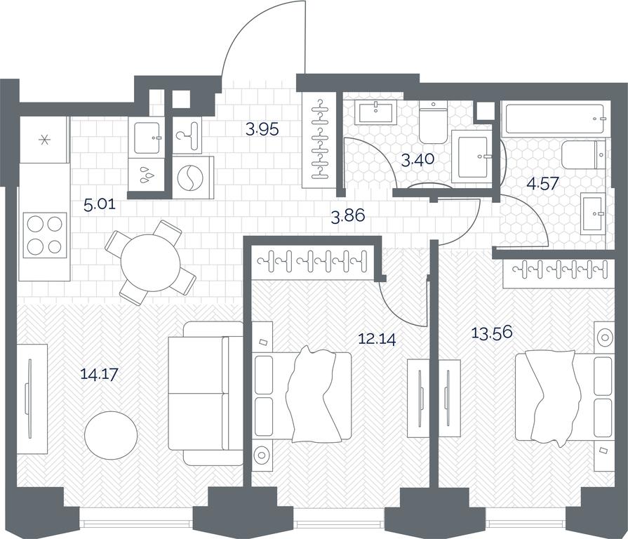 1-BD Apartment Sale, 60.66 sq. m. at TATE, Vetkina Street, Moscow, Russia #1 1-BD Apartment Sale, 60.66 sq. m. at TATE, Vetkina Street, Moscow, Russia #1