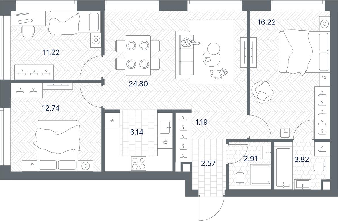 2-BD Apartment Sale, 81.61 sq. m. at TATE, Vetkina Street, Moscow, Russia #1 2-BD Apartment Sale, 81.61 sq. m. at TATE, Vetkina Street, Moscow, Russia #1