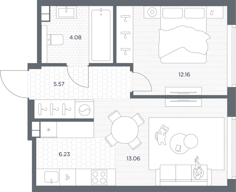 Apartment Sale, 41.13 sq. m. at TATE, Vetkina Street, Moscow, Russia #1