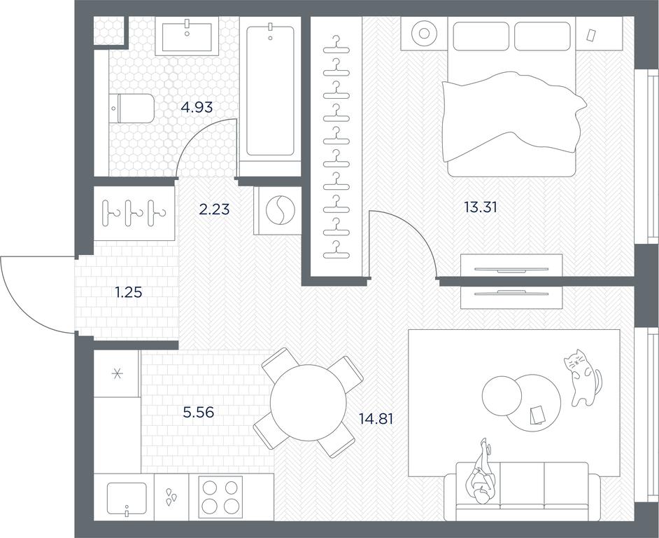 Apartment Sale, 42.09 sq. m. at TATE, Vetkina Street, Moscow, Russia #1