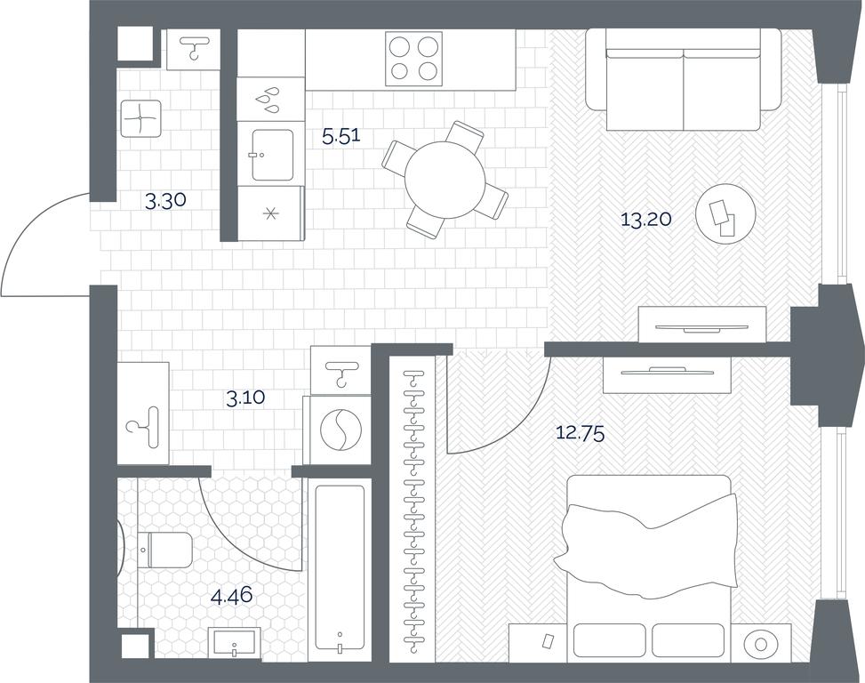 Apartment Sale, 42.32平方米 at TATE, Vetkina Street, Moscow, Russia #1