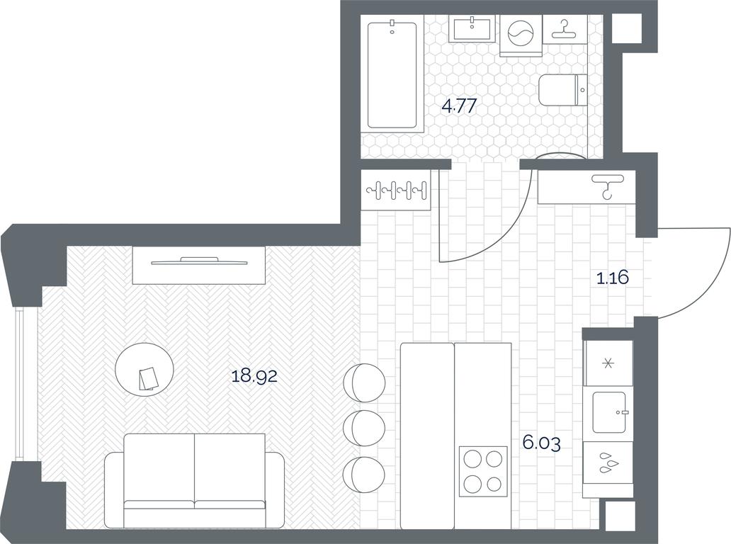Apartment Sale, 30.88 sq. m. at TATE, Vetkina Street, Moscow, Russia #1