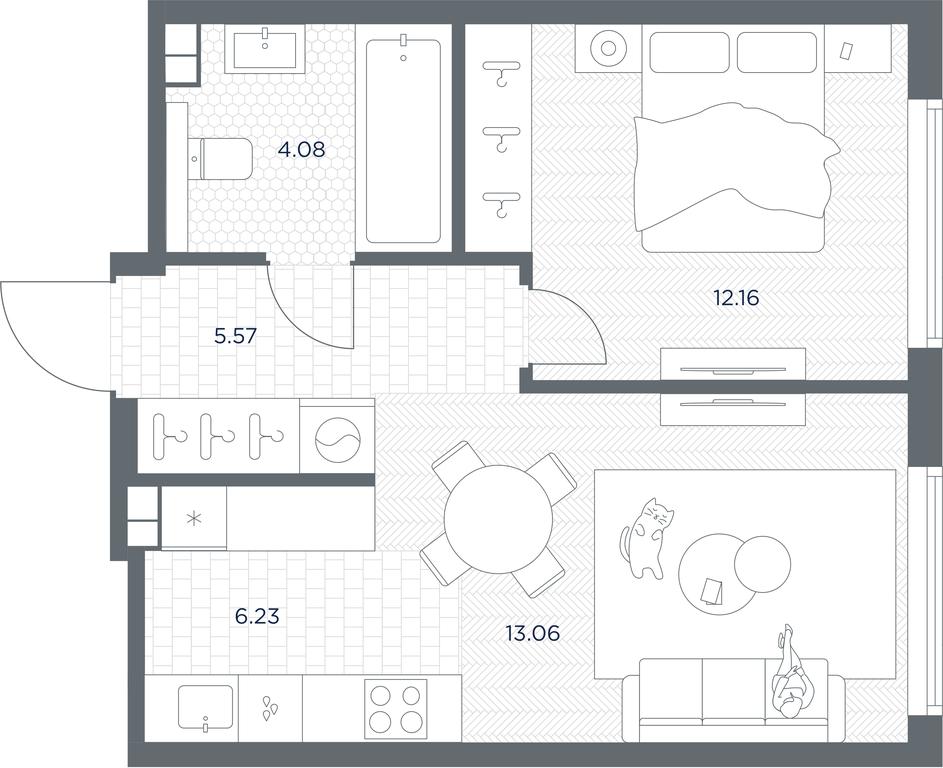 Apartment Sale, 41.13 sq. m. at TATE, Vetkina Street, Moscow, Russia #1