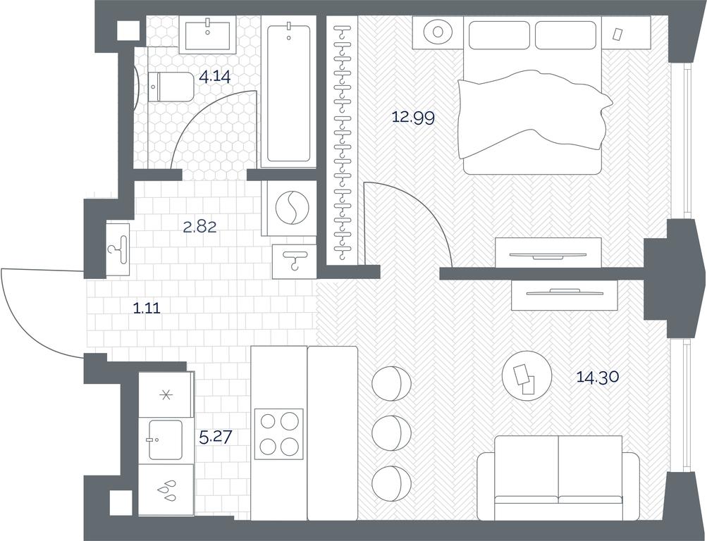 Apartment Sale, 40.63 sq. m. at TATE, Vetkina Street, Moscow, Russia #1