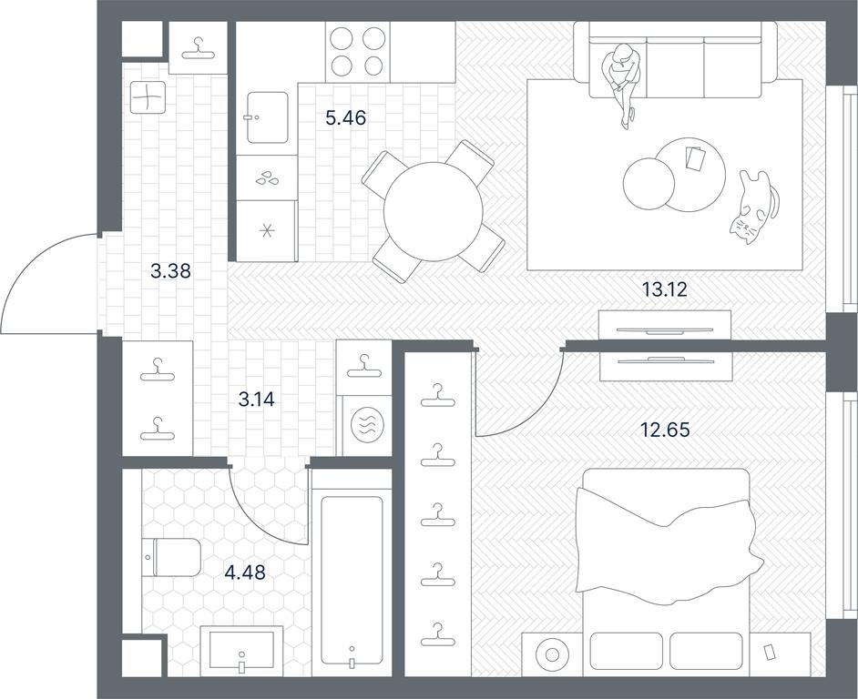 Apartment Sale, 42.23 sq. m. at TATE, Vetkina Street, Moscow, Russia #1