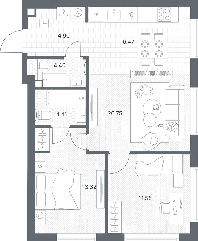 1-BD Apartment Sale, 65.8 sq. m. at TATE, Vetkina Street, Moscow, Russia #1