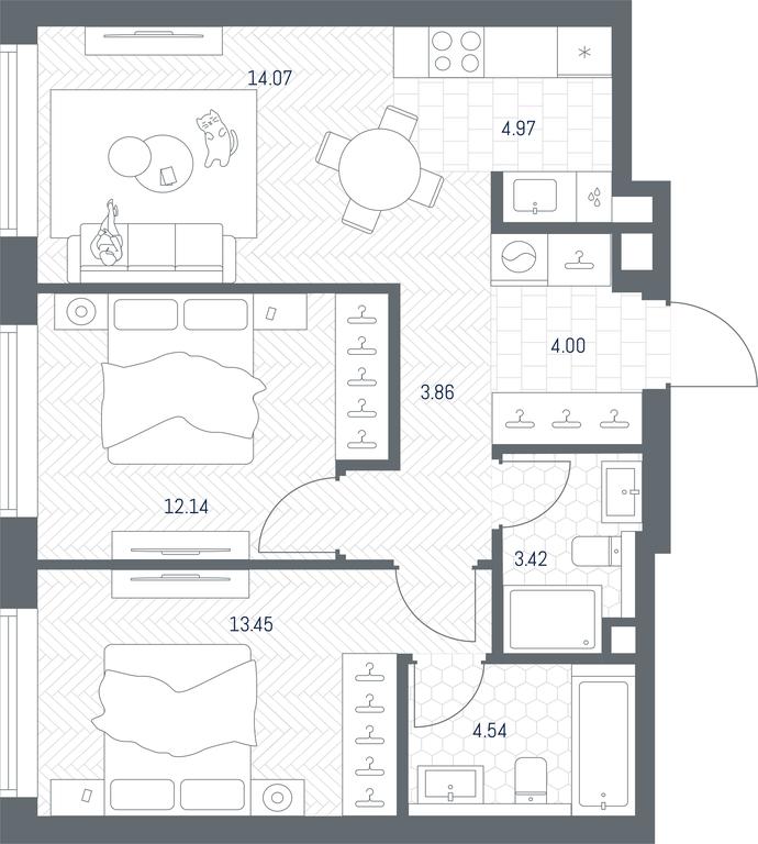 1-BD Apartment Sale, 60.45 sq. m. at TATE, Vetkina Street, Moscow, Russia #1 1-BD Apartment Sale, 60.45 sq. m. at TATE, Vetkina Street, Moscow, Russia #1