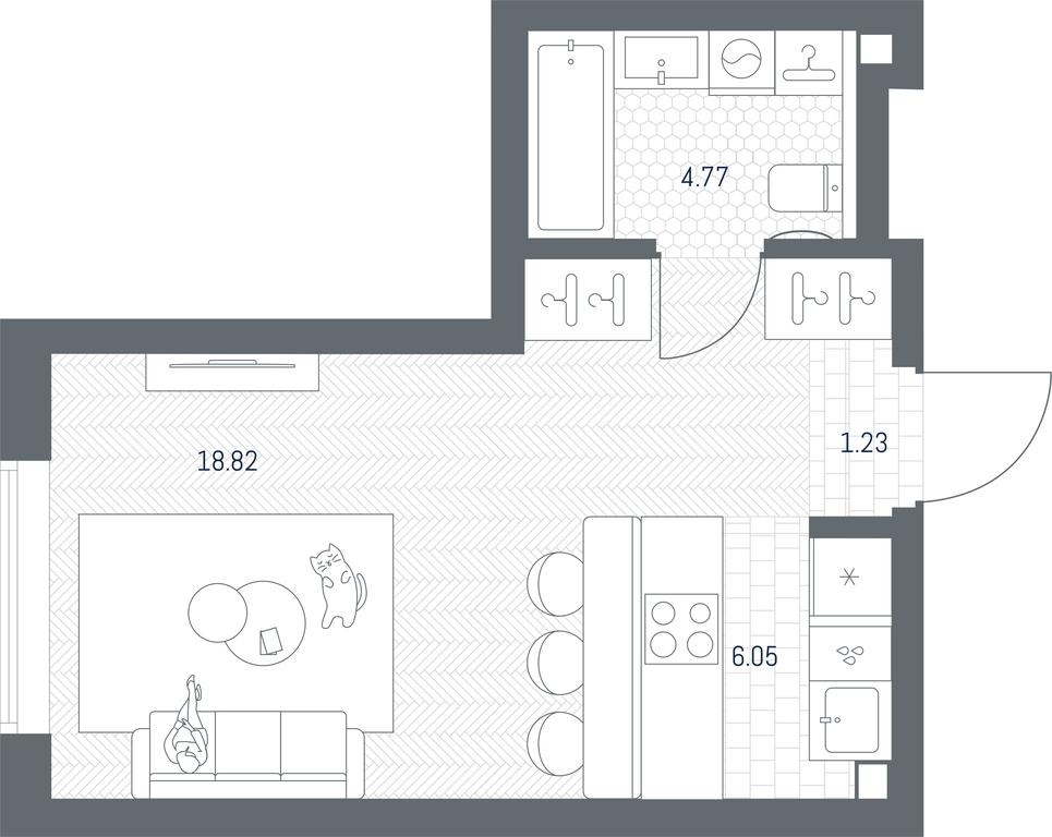 Apartment Sale, 30.87 sq. m. at TATE, Vetkina Street, Moscow, Russia #1