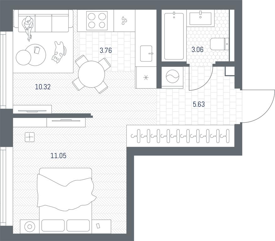 Apartment Sale, 33.82 sq. m. at TATE, Vetkina Street, Moscow, Russia #1