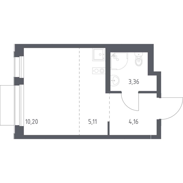 Apartment Sale, 22.83 sq. m. at Novoe Vnukovo, kvartal № 38, Kokoshkino Settlement, Moscow, Russia #1