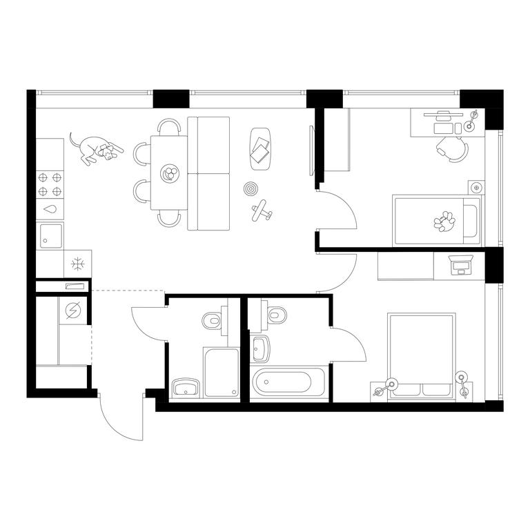 2-BD Apartment Sale, 56.9 sq. m. at Businovskiy Park, Izhorskaya Street, 6с5, Moscow, Russia #1 2-BD Apartment Sale, 56.9 sq. m. at Businovskiy Park, Izhorskaya Street, 6с5, Moscow, Russia #1