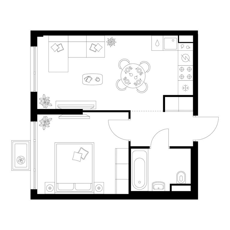 1-BD Apartment Sale, 36.8平方米 at Kavkazskiy Bulvar 51, Kavkazsky Boulevard, 51с3, Moscow, Russia #1