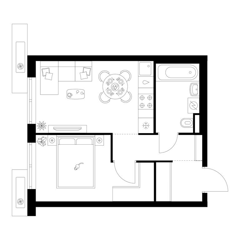 1-BD Apartment Sale, 34.4 sq. m. at Salarevo Park, Salaryevskaya Street, 8к1, Moskovskiy Settlement, Moscow, Russia #1