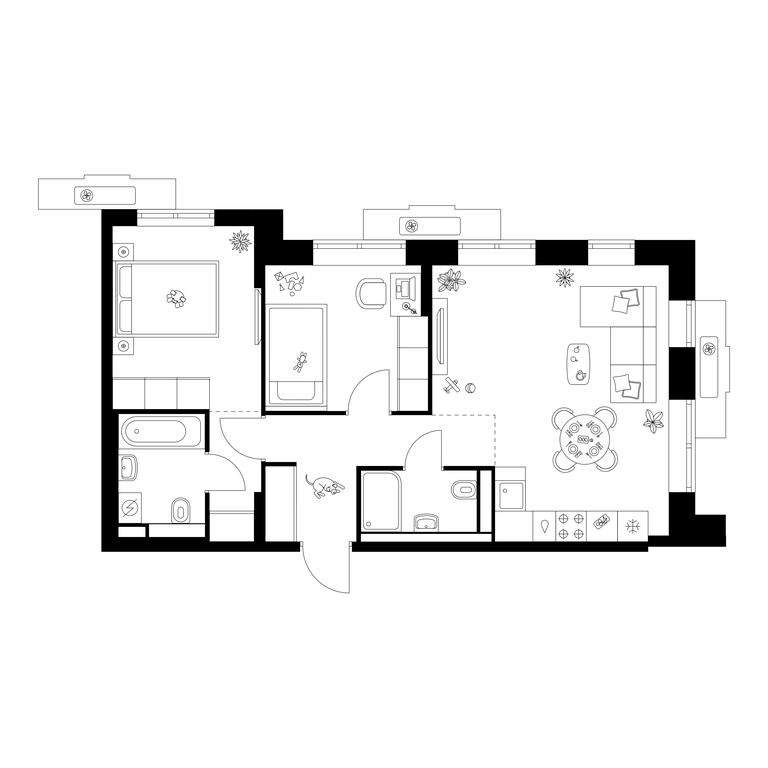2-BD Apartment Sale, 57.5 sq. m. at Salarevo Park, Salaryevskaya Street, 8к1, Moskovskiy Settlement, Moscow, Russia #1 2-BD Apartment Sale, 57.5 sq. m. at Salarevo Park, Salaryevskaya Street, 8к1, Moskovskiy Settlement, Moscow, Russia #1