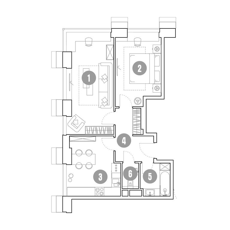 1-BD Apartment Sale, 61.5 sq. m. at Mirapolis, Mira Avenue, 222Ас9, Moscow, Russia #1 1-BD Apartment Sale, 61.5 sq. m. at Mirapolis, Mira Avenue, 222Ас9, Moscow, Russia #1