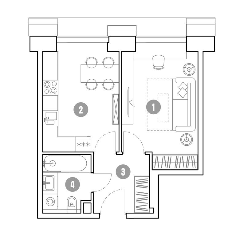 1-BD Apartment Sale, 35.8 sq. m. at Mirapolis, Mira Avenue, 222Ас9, Moscow, Russia #1