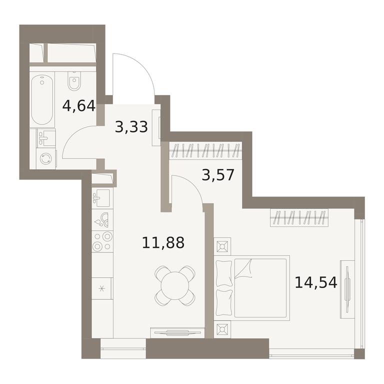 1-BD Apartment Sale, 37.96平方米 at The Five, 5th Donskoy Drive, вл21к6, Moscow, Russia #1 1-BD Apartment Sale, 37.96平方米 at The Five, 5th Donskoy Drive, вл21к6, Moscow, Russia #1