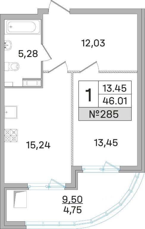 Apartment Sale, 45.7 sq. m. at Dom-Megalit v Korolyove, Kalinina Street, 11, Korolyov, Moscow Region, Russia #1 Apartment Sale, 45.7 sq. m. at Dom-Megalit v Korolyove, Kalinina Street, 11, Korolyov, Moscow Region, Russia #1