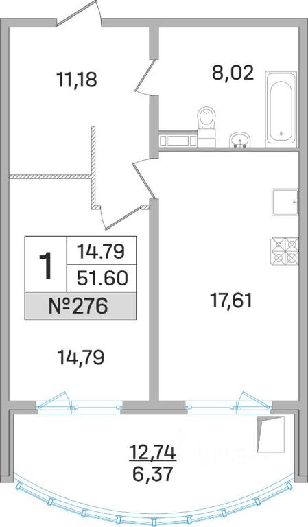 Apartment Sale, 51.6 sq. m. at Dom-Megalit v Korolyove, Kalinina Street, 11, Korolyov, Moscow Region, Russia #1 Apartment Sale, 51.6 sq. m. at Dom-Megalit v Korolyove, Kalinina Street, 11, Korolyov, Moscow Region, Russia #1
