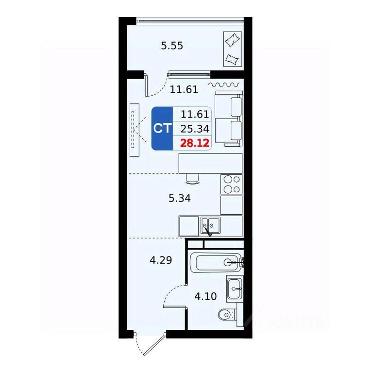 Apartment Sale, 28.12 sq. m. at Domodedovo park, Tvorchestva Street, Domodedovo Village, Domodedovo City District, Moscow Region, Russia #1 Apartment Sale, 28.12 sq. m. at Domodedovo park, Tvorchestva Street, Domodedovo Village, Domodedovo City District, Moscow Region, Russia #1
