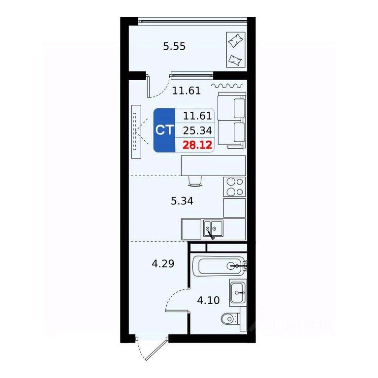 Apartment Sale, 28.12平方米 at Domodedovo park, Tvorchestva Street, Domodedovo Village, Domodedovo City District, Moscow Region, Russia #1 Apartment Sale, 28.12平方米 at Domodedovo park, Tvorchestva Street, Domodedovo Village, Domodedovo City District, Moscow Region, Russia #1