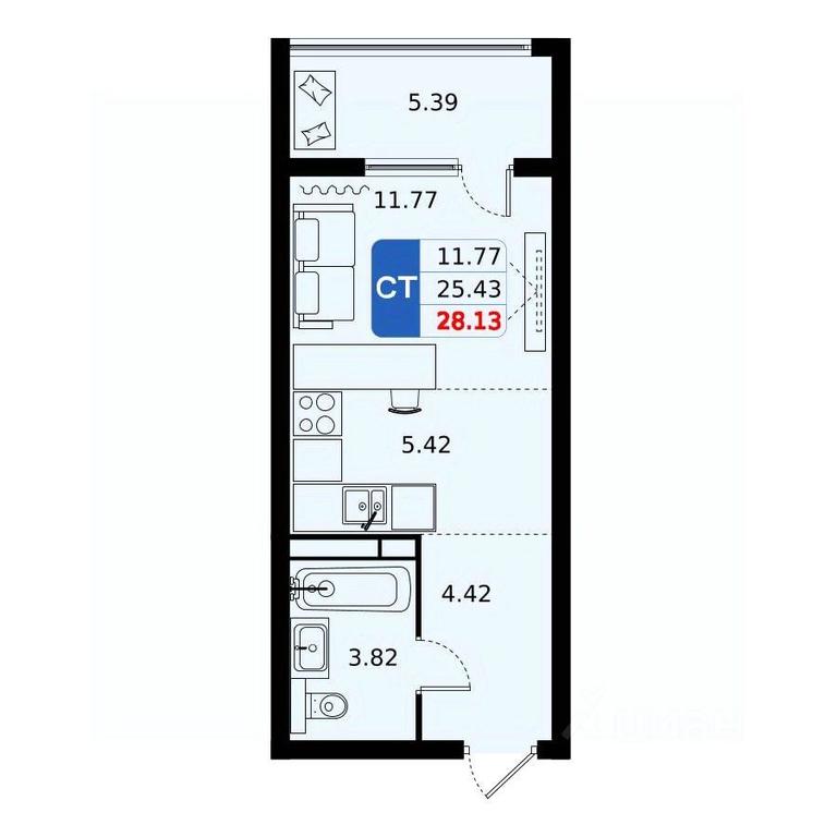 Apartment Sale, 28.13平方米 at Domodedovo park, Tvorchestva Street, Domodedovo Village, Domodedovo City District, Moscow Region, Russia #1 Apartment Sale, 28.13平方米 at Domodedovo park, Tvorchestva Street, Domodedovo Village, Domodedovo City District, Moscow Region, Russia #1