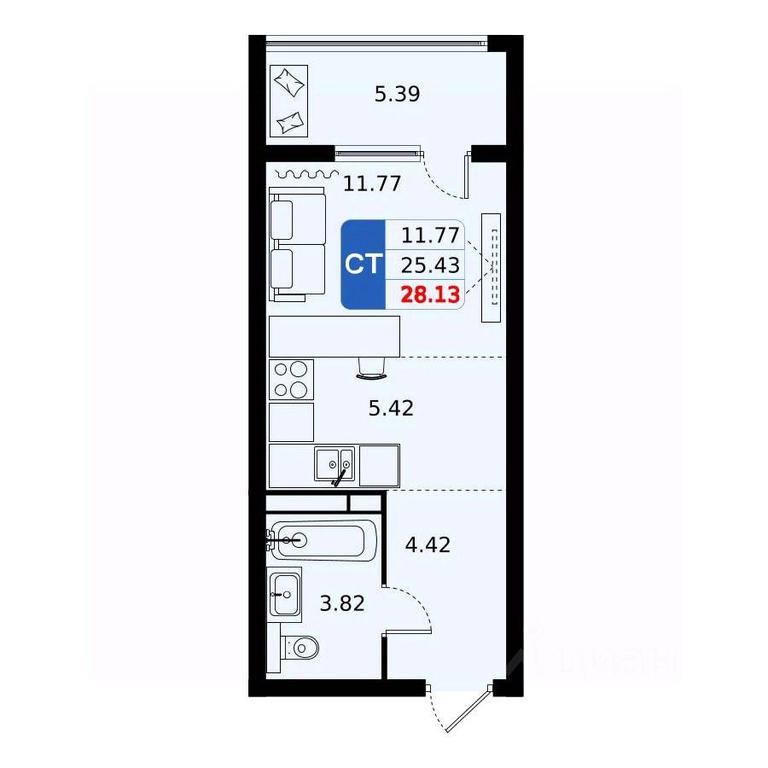 Apartment Sale, 28.13平方米 at Domodedovo park, Tvorchestva Street, Domodedovo Village, Domodedovo City District, Moscow Region, Russia #1 Apartment Sale, 28.13平方米 at Domodedovo park, Tvorchestva Street, Domodedovo Village, Domodedovo City District, Moscow Region, Russia #1