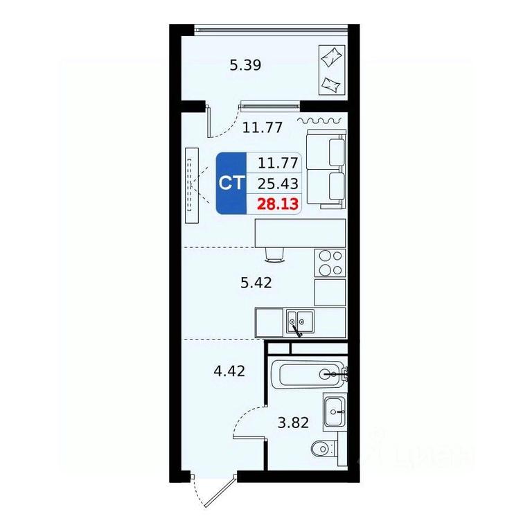 Apartment Sale, 28.13 sq. m. at Domodedovo park, Tvorchestva Street, Domodedovo Village, Domodedovo City District, Moscow Region, Russia #1 Apartment Sale, 28.13 sq. m. at Domodedovo park, Tvorchestva Street, Domodedovo Village, Domodedovo City District, Moscow Region, Russia #1