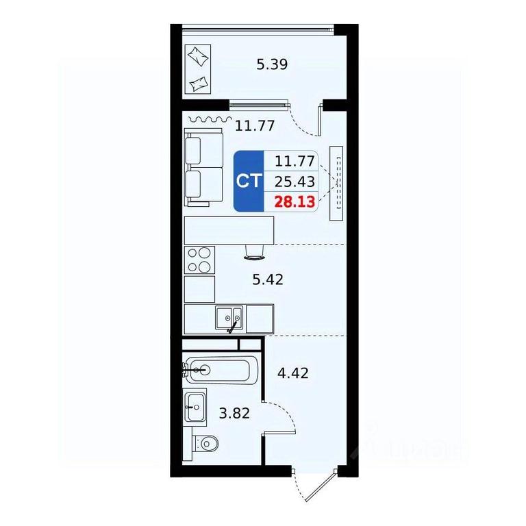 Apartment Sale, 28.13 sq. m. at Domodedovo park, Tvorchestva Street, Domodedovo Village, Domodedovo City District, Moscow Region, Russia #1 Apartment Sale, 28.13 sq. m. at Domodedovo park, Tvorchestva Street, Domodedovo Village, Domodedovo City District, Moscow Region, Russia #1